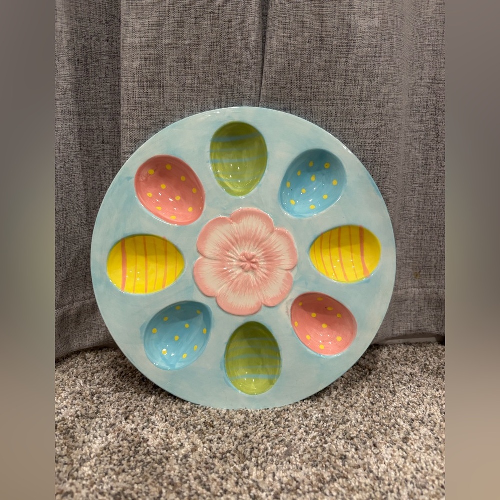Vintage Blossoms & Blooms Easter Deviled Egg Plate